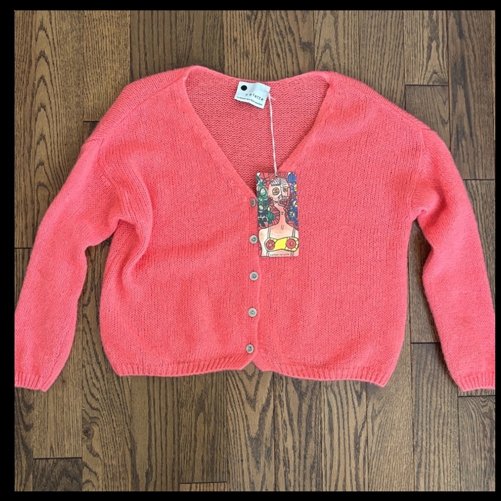 Colette  Mohair Coral Cardigan Sweater